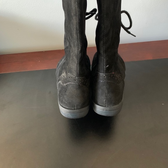 SOLD***Black suede over the knee boots - Picture 2 of 4